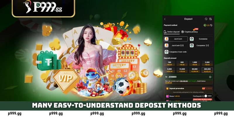 How to P999 Deposit via JazzCash & EasyPaisa 3 Many easy-to-understand deposit methods