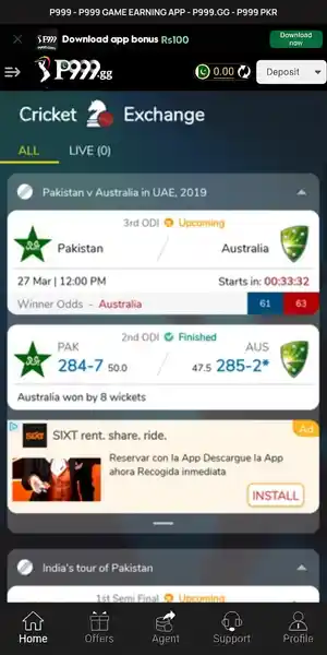 P999 Game 40 P999 Cricket Exchange